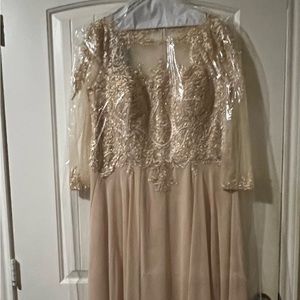 Elegant dress Champagne color size 18